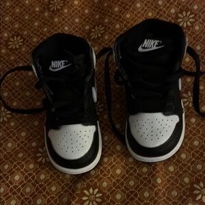 Nike Black and White High-Top Infant Sneakers